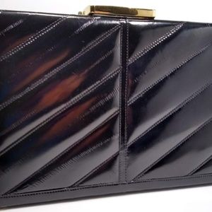 Briefcase Attache Bag Eel Skin Briefcase Genuine
